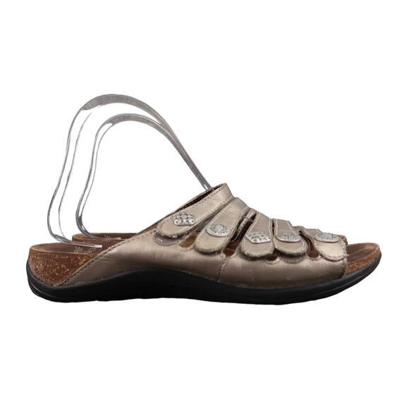 Dansko Shoes Womens 40 Sandals Janie Slip On Metallic Leather Adjustable Straps - Picture 16 of 16